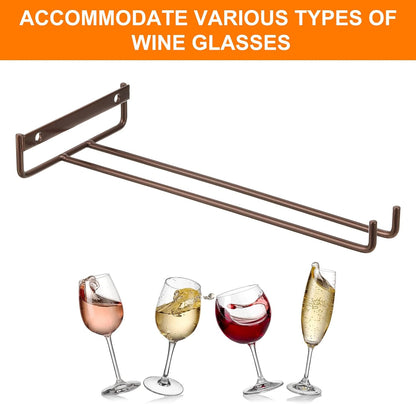 uxcell 5Pcs Wine Glass Rack, 10.43 Inch Iron Wine Glasses Rack Under Cabinet Stemware Rack - Wall