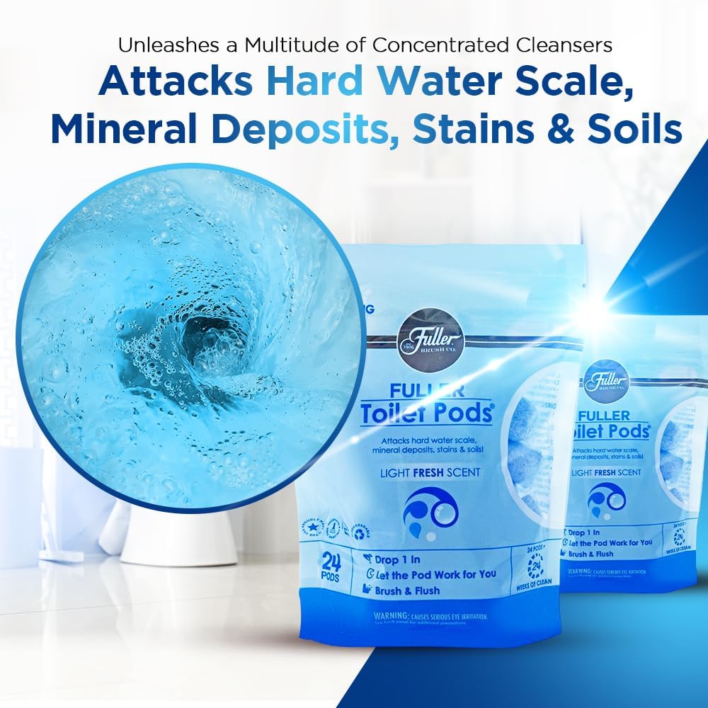 Fuller Brush Toilet Bowl Cleaner Pods - Water Soluble Tablet Cleansers, Cleans Descales & Refreshes