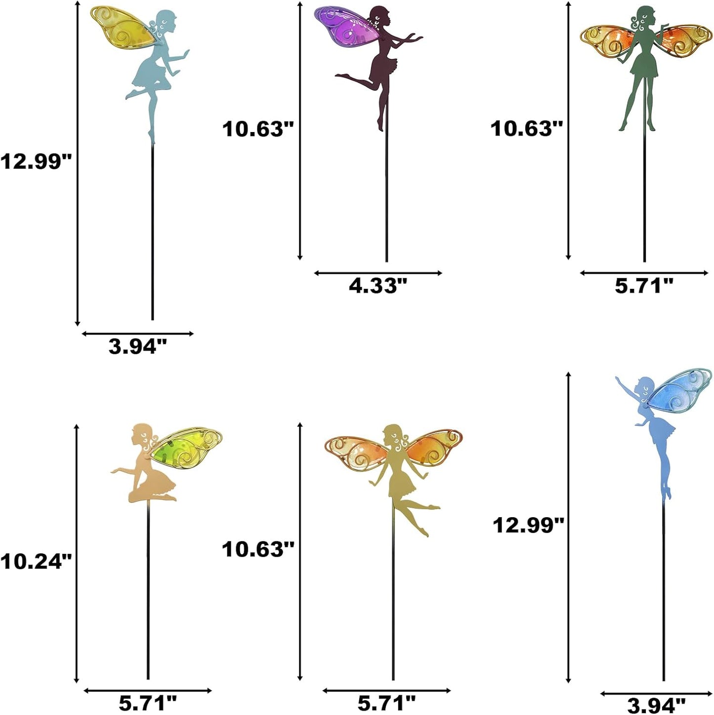 John's Studio Fairy Decorative Garden Stake - Outdoor Metal Pathway Decoration Dual Purpose Indoor