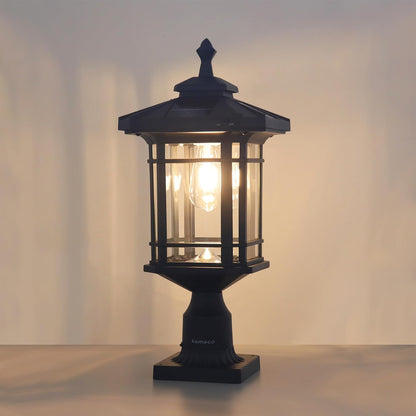 Kemeco Solar Post Light Outdoor, ST4338Q Dusk to Dawn Post Lamp Solar Powered with Pier Mount Base