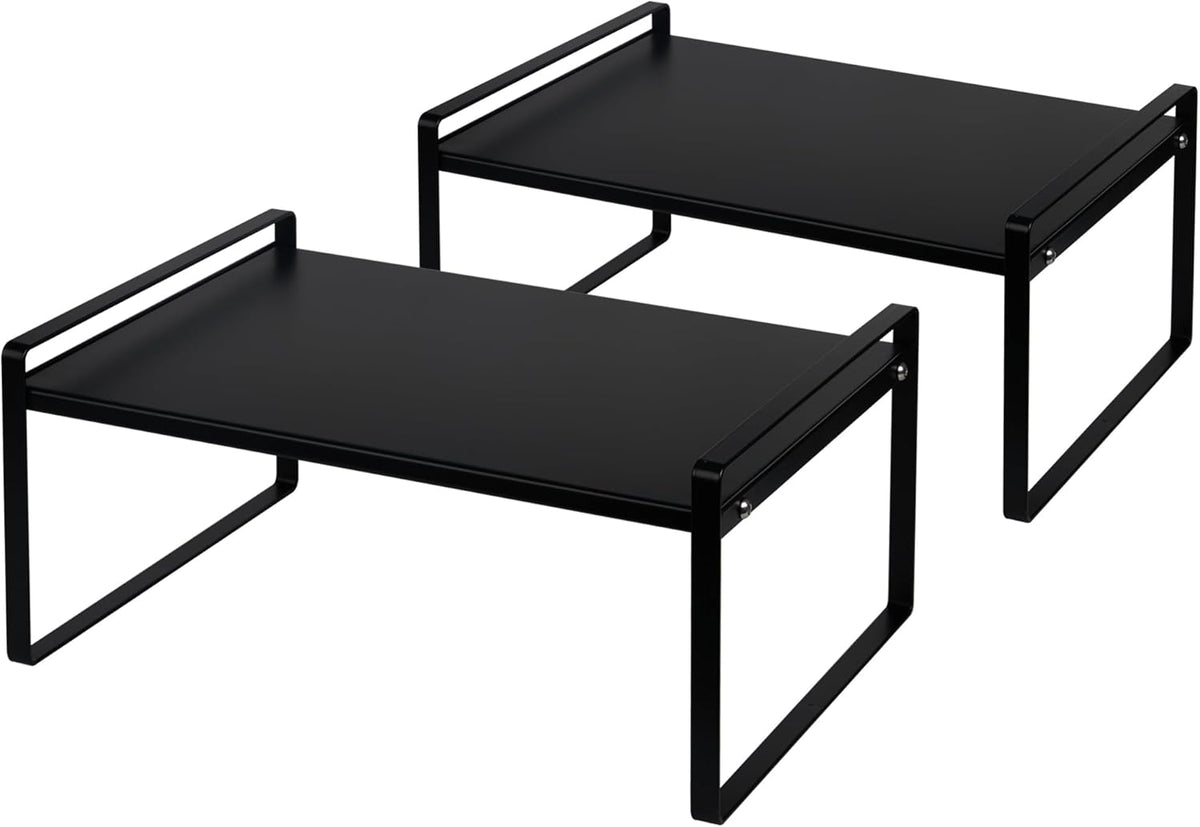 Nxconsu 2Pack Cabinet Shelves Stackable Shelf Organizer Rack Riser for Kitchen Cabinet Pantry