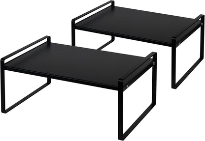 Nxconsu 2Pack Cabinet Shelves Stackable Shelf Organizer Rack Riser for Kitchen Cabinet Pantry