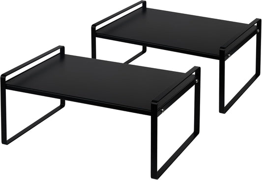 Nxconsu 2Pack Cabinet Shelves Stackable Shelf Organizer Rack Riser for Kitchen Cabinet Pantry