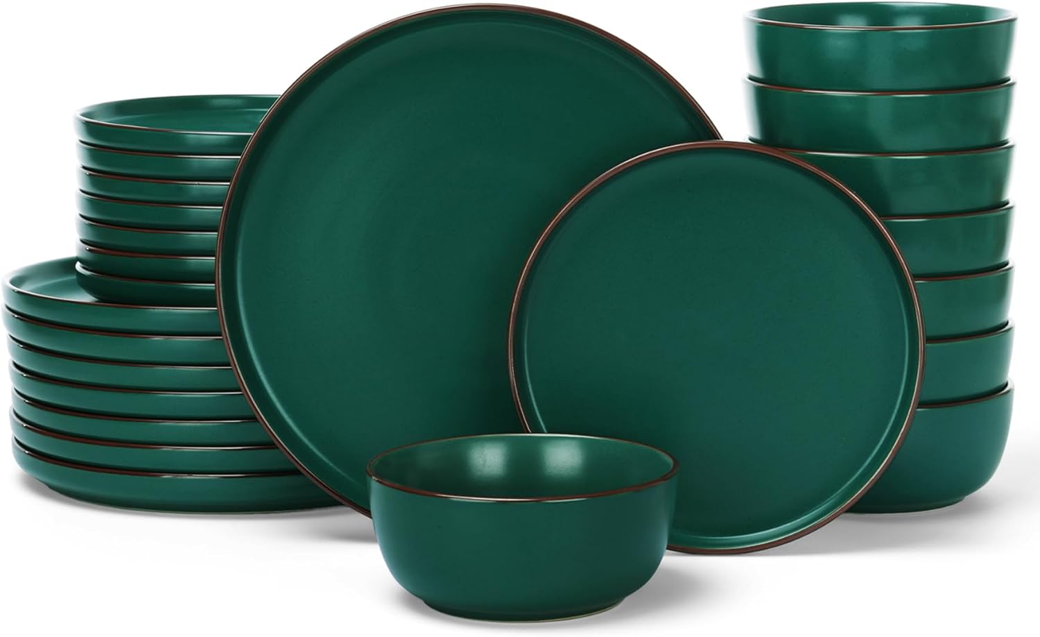 Famiware Mercury 24 Pieces Dinnerware Sets, Plates and Bowls Sets for 8, Microwave and Dishwasher