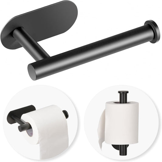 Toilet Paper Holder,Adhesive,Matt Black,Wall Mount,Toilet Paper Roll Holder,no