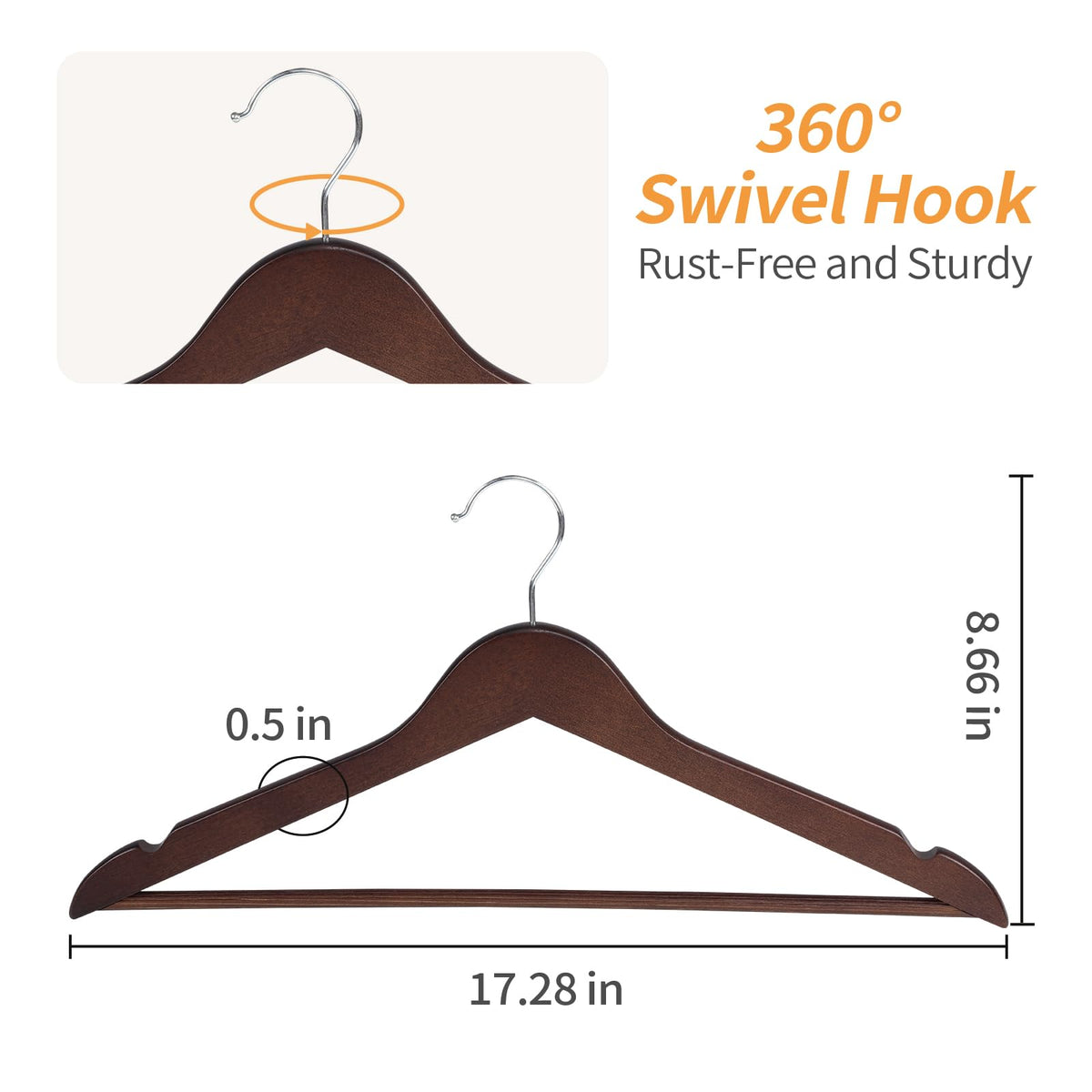 Amazon Basics Wood Suit Clothes Hangers for Closet Organizer, Cherry, 30-Pack