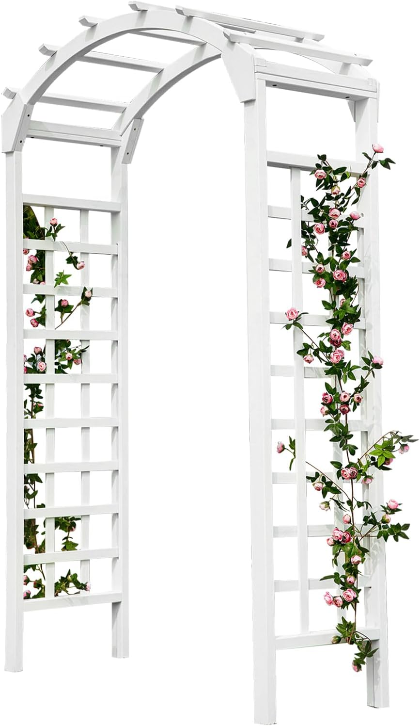 Solid Fir Wooden Garden Arch Premium Outdoor Trellis for Climbing Plants, 84.5”H×49.37”W×23.5’’D