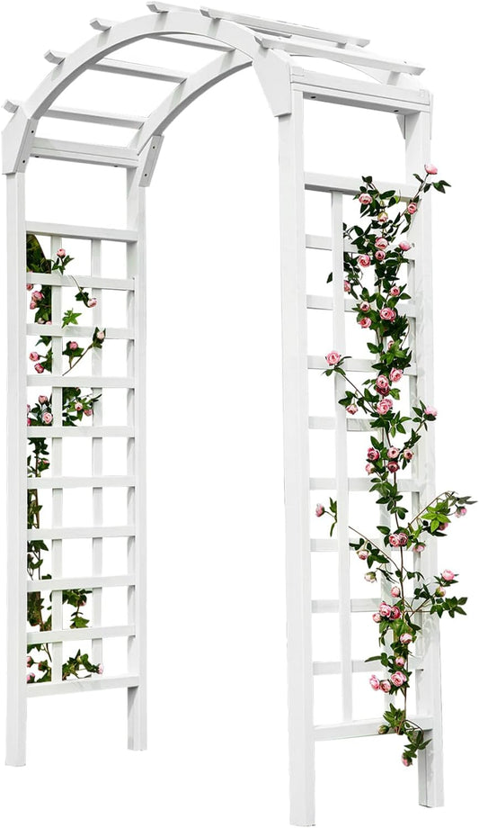 Solid Fir Wooden Garden Arch Premium Outdoor Trellis for Climbing Plants, 84.5”H×49.37”W×23.5’’D