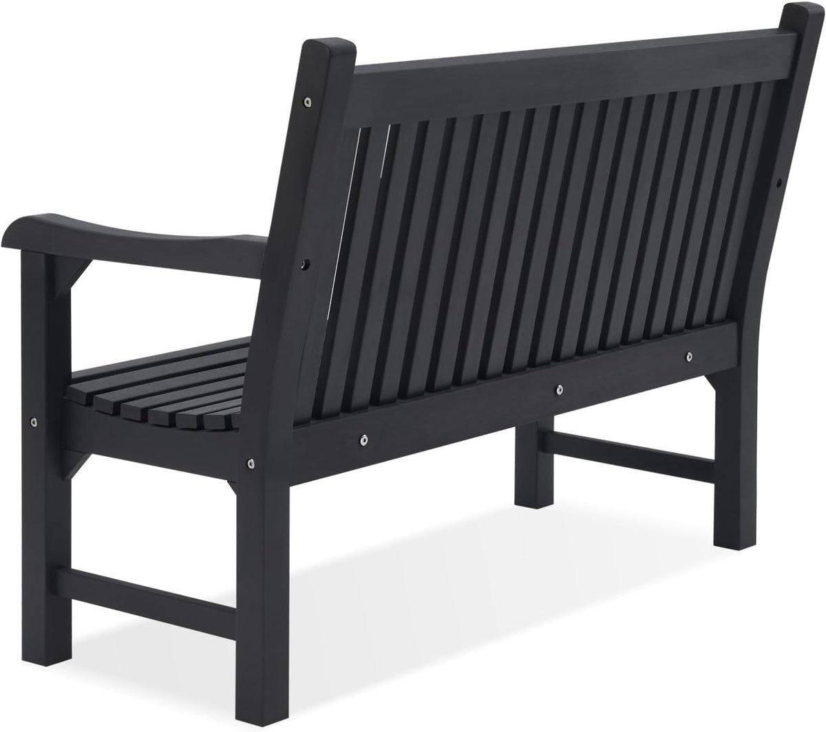 Psilvam Garden Bench, 2-Person Poly Lumber Patio Bench, All-Weather Outdoor Bench That Never Rot