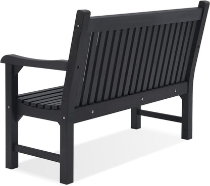 Psilvam Garden Bench, 2-Person Poly Lumber Patio Bench, All-Weather Outdoor Bench That Never Rot
