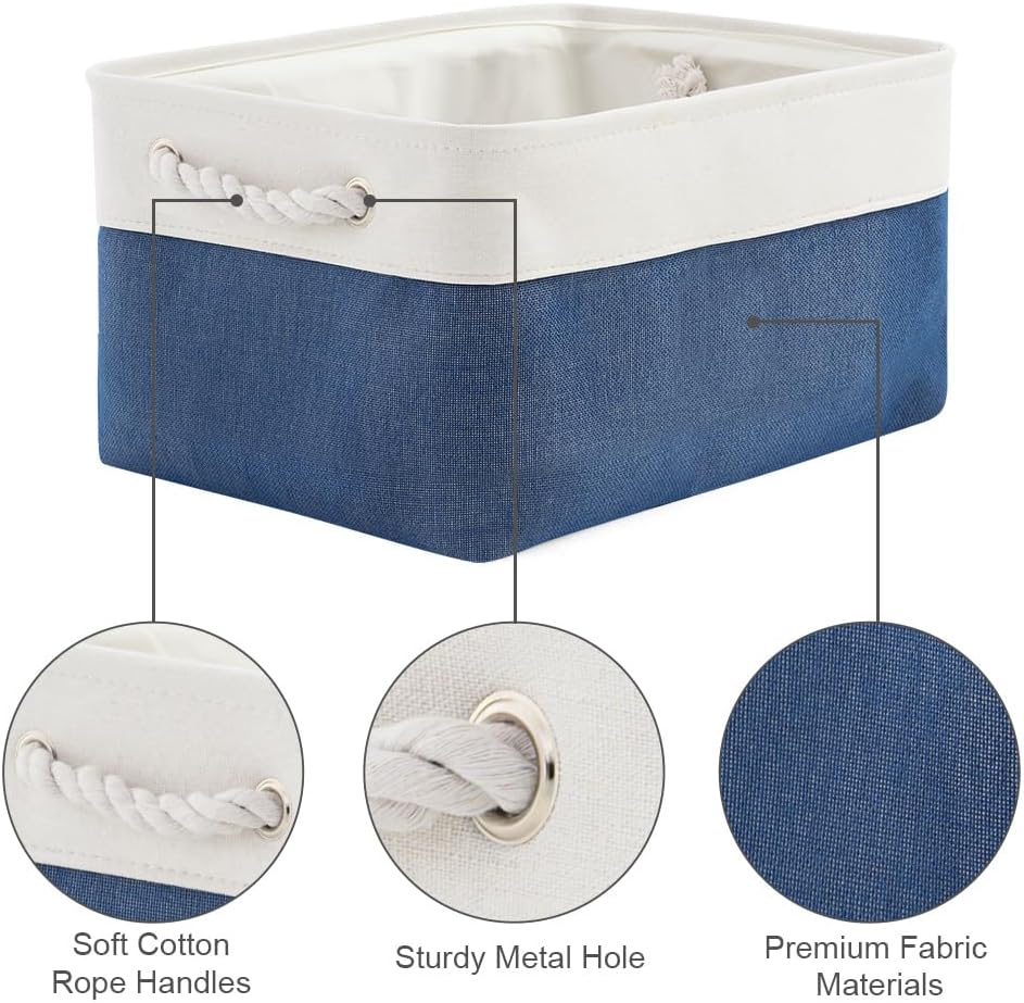 TheWarmHome Storage Basket for Organizing - Medium 3 Pack 14x10x7 inch Fabric Storage Cubes for