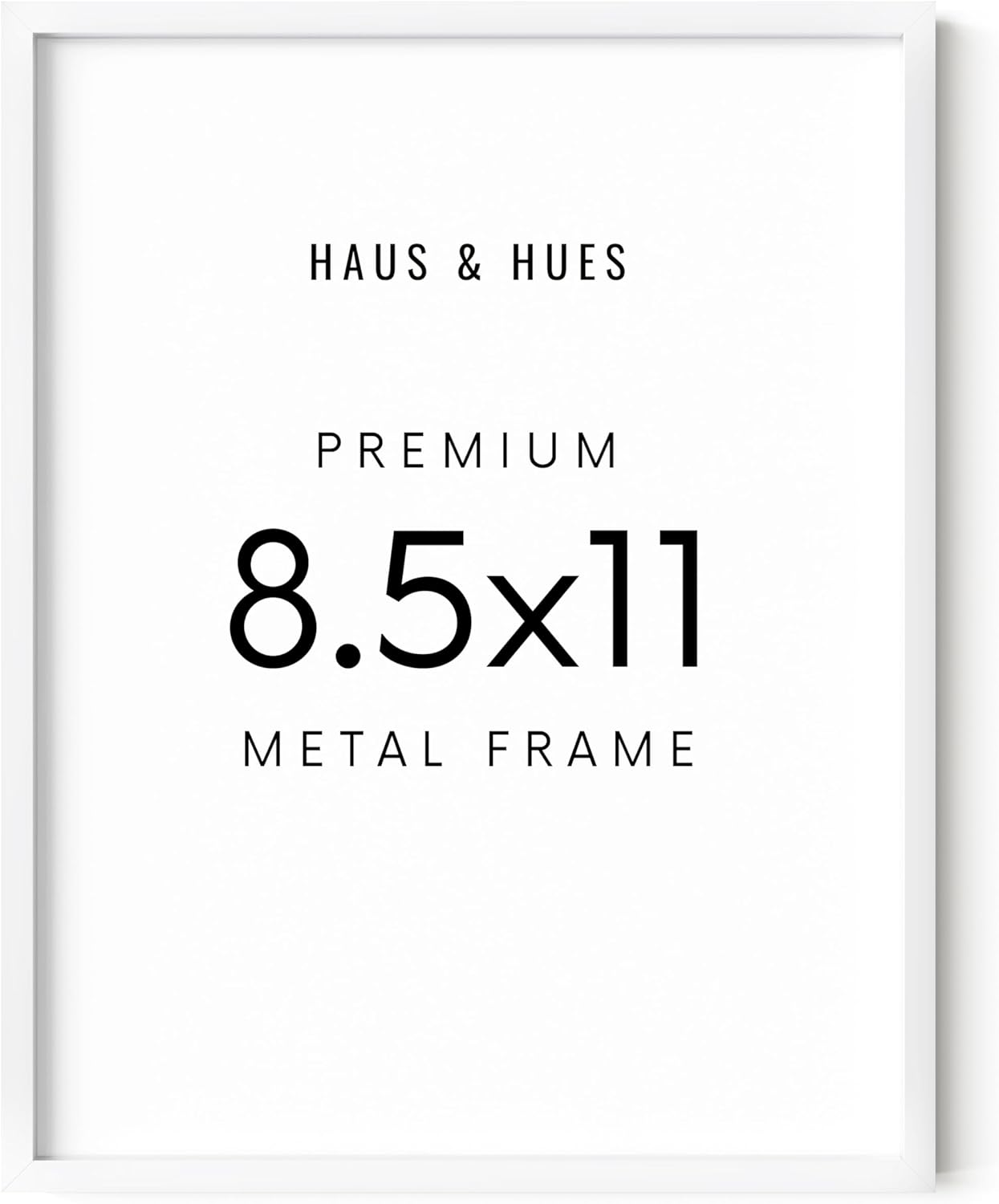 HAUS AND HUES 8.5x11 White Picture Frame - Aluminum Photo Frames for Wall Collage, Shatterproof