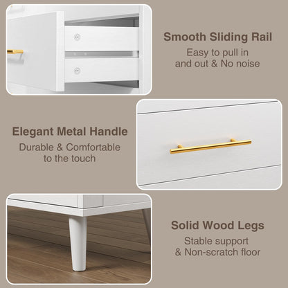 Aiho 6 Drawer Dresser for Bedroom, Chest of Drawers with Metal Handles, Wood Storage Modern Dresser