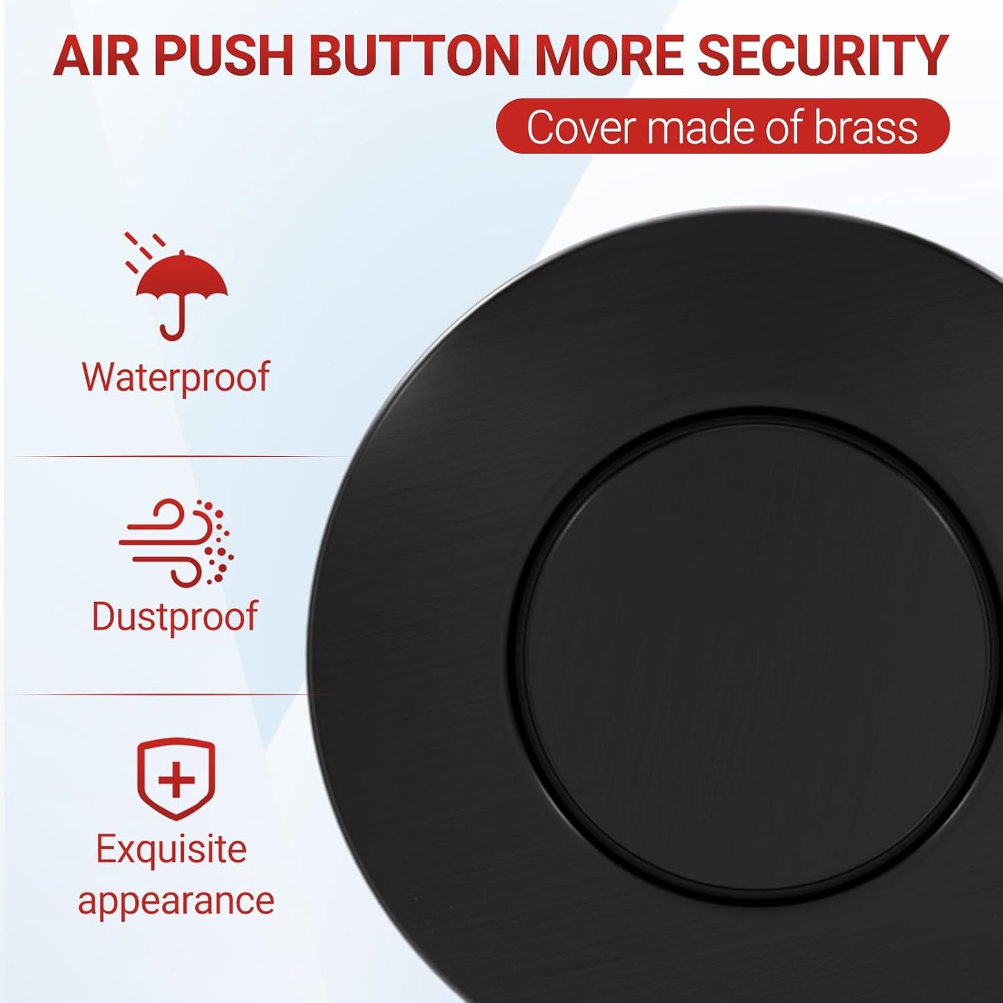 APIELE Garbage Disposal Air Switch Kit, Sink Top Push Button Switch for Food Waste Disposer, UL