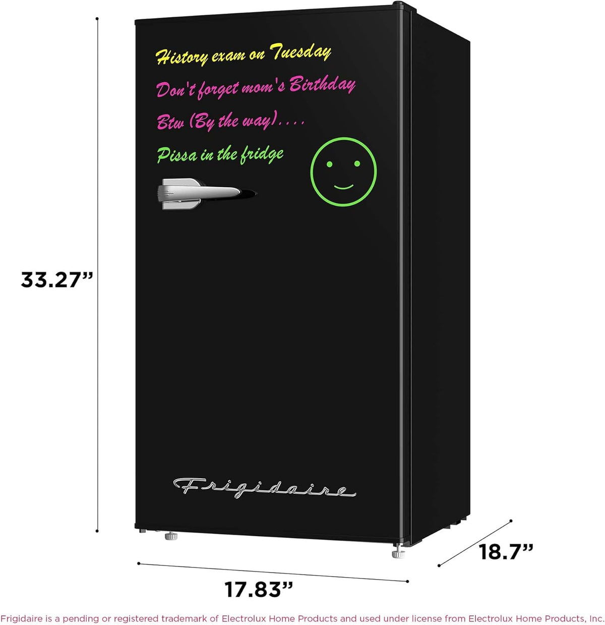 Frigidaire EFR331 Single Door Compact Refrigerator - Adjustable Thermostat Control - Reversible