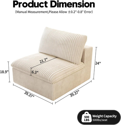 Ottoman, Modular Sectional Sofa,Cushion Covers Removable, Minimalist Couch for Modern Living Room