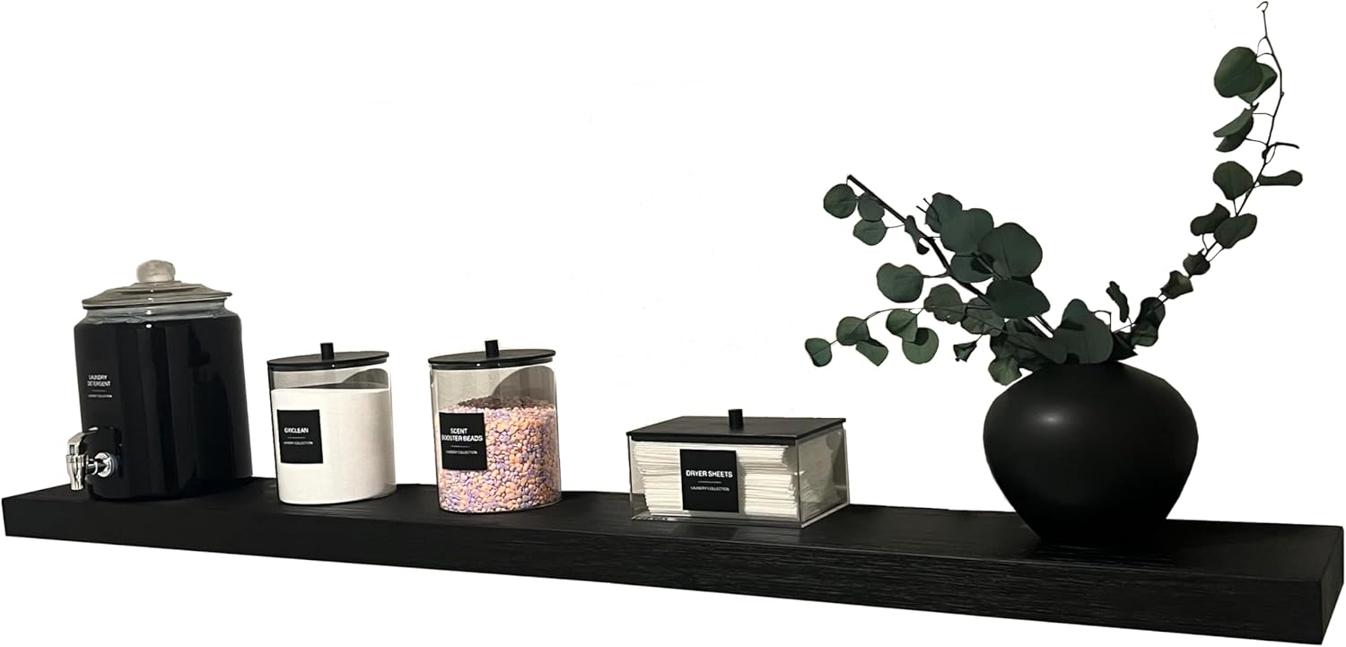 joelsantiques 72 Inch Wooden Floating Shelves for Wall - 72x8x2 in - Made of Natural Wood - Long