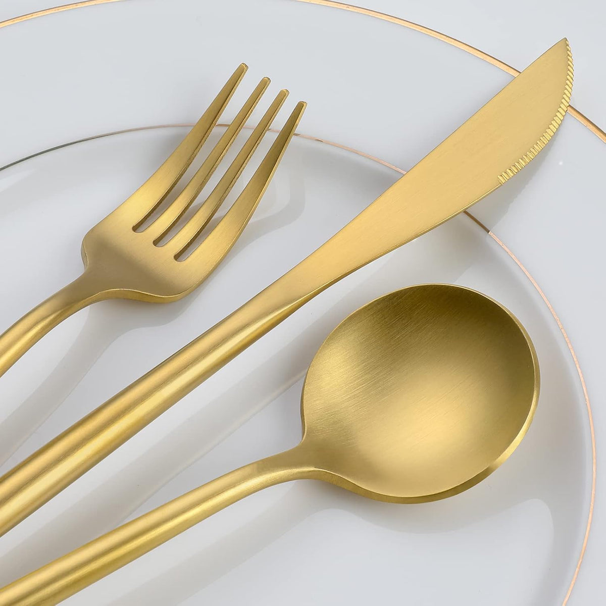 Matte Gold Silverware Set, OGORI 30-Piece Food Grade Stainless Steel Gold Flatware Set, Kitchen