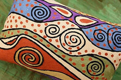 Lumbar Rust Klimt Contemporary Throw Pillows | Modern Pillow Cases | Abstract Pillows | Modern