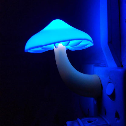 AUSAYE 5Pack LED Sensor Night Light Plug in Lamp Blue Cute Mushroom Night Lights for Adults Kids