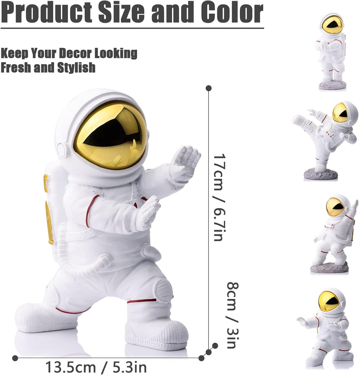 XMGZQ Astronaut Statue, Astronaut Figurine, Kung Fu Spaceman Sculpture, Outer Space Arts Child