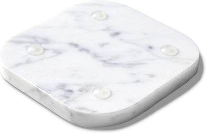 𝐋𝐮𝐱𝐮𝐫𝐲 𝐈𝐭𝐚𝐥𝐢𝐚𝐧 100% Marble Tile Coasters – Set of 4 – Square Modern Bar Coasters for