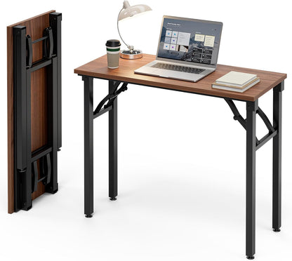 Frylr Small Folding Computer Desk – Portable 35.8 Inch Foldable Laptop Table, Collapsible and