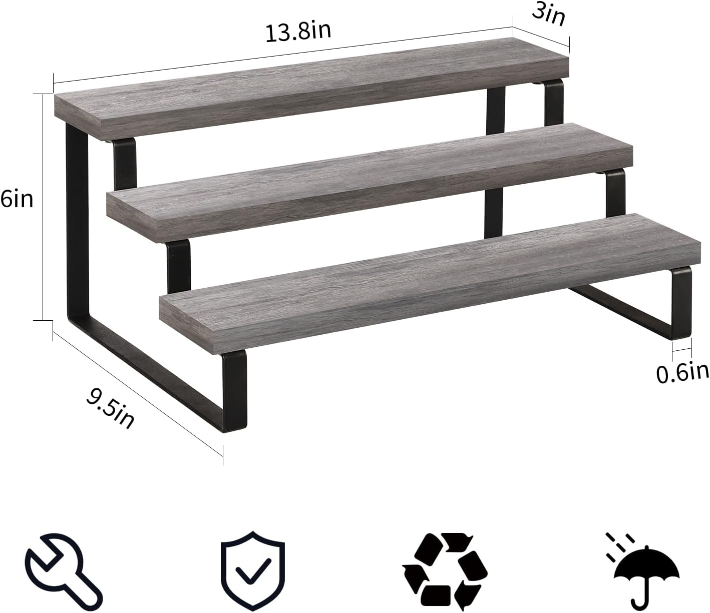YINMIT Wooden Display Riser Stand, Tiered Perfume and Cologne Organizer Stand, 3 Tier Spice Rack