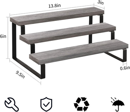 YINMIT Wooden Display Riser Stand, Tiered Perfume and Cologne Organizer Stand, 3 Tier Spice Rack