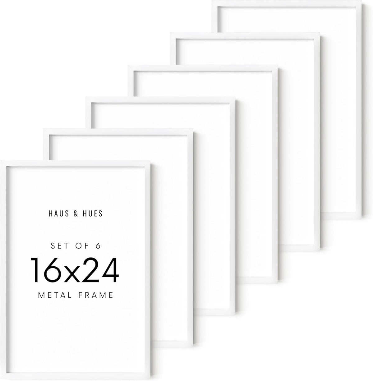 HAUS AND HUES 16x24 White Metal Picture Frames - Features Premium Aluminum, Vertical & Horizontal