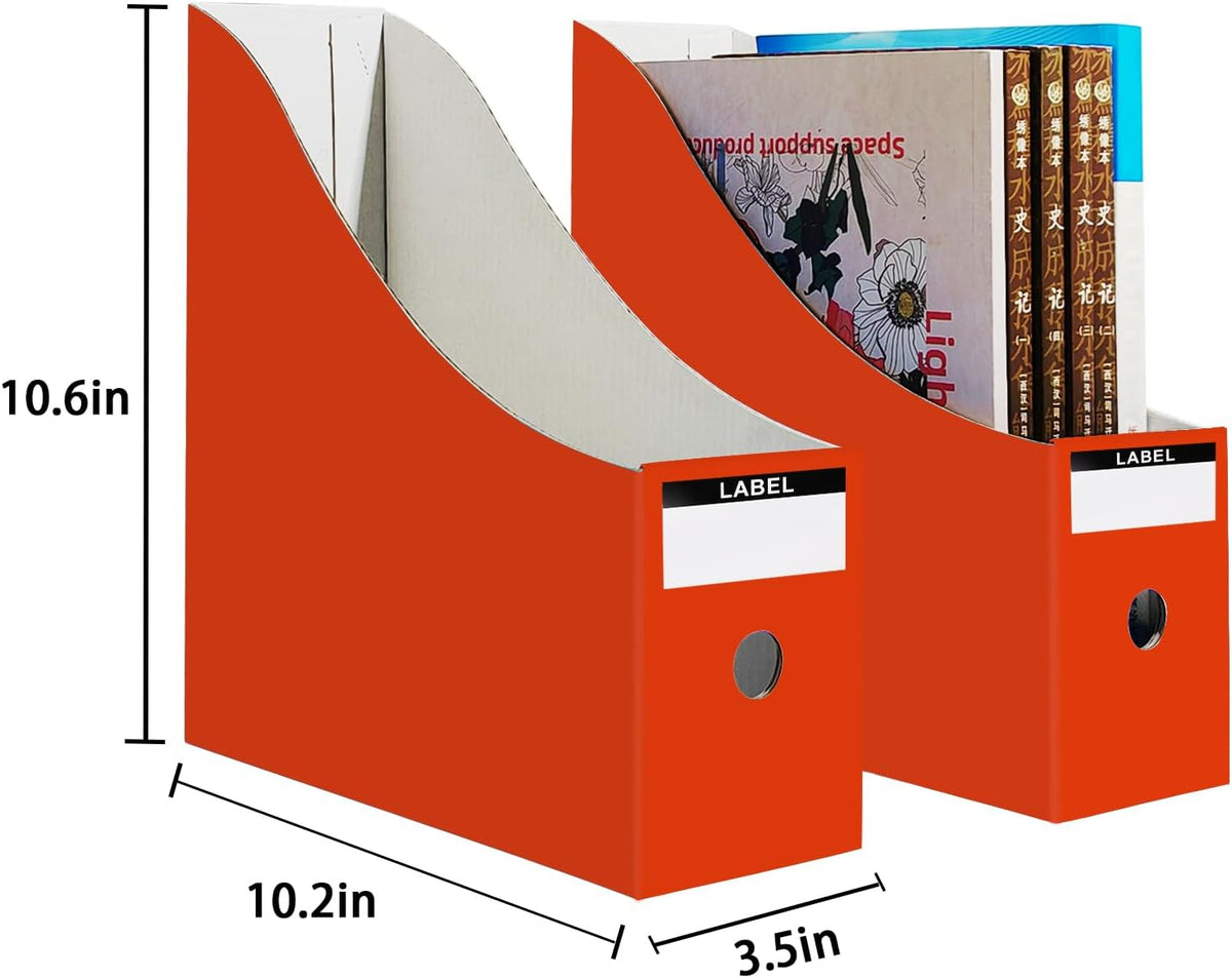 Cardboard Magazine Holder (24 Pack), Sturdy Book Bins for Classroom, Vertical File Folder