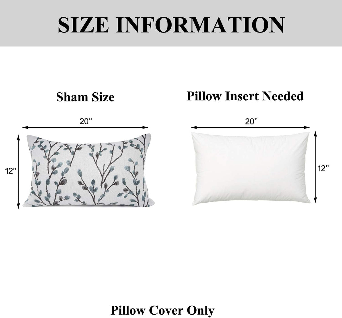 YOUR SMILE Classical Embroidery Jacquard Farmhouse Oblong Rectangle Chenille Teal Leaf Decorative