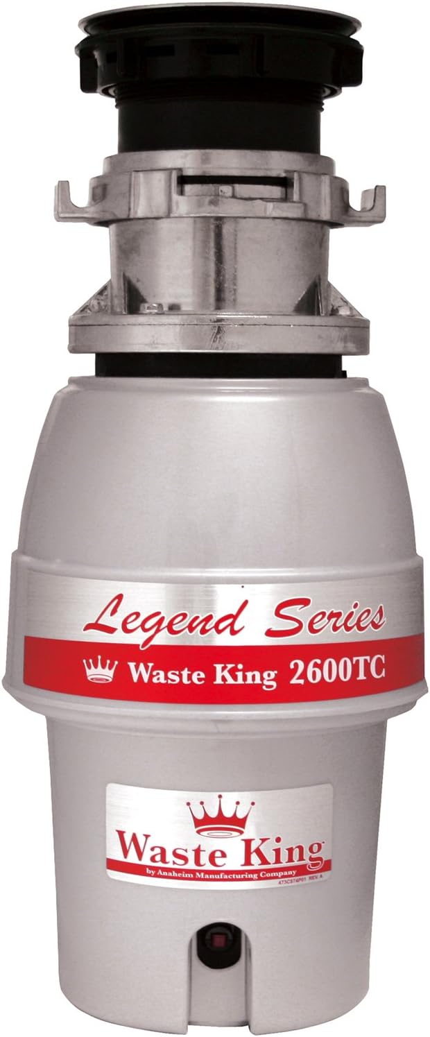 Waste King L-2600TC Controlled Activation 1/2 HP Garbage Disposal with Safer Controlled Griding