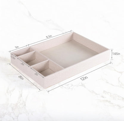 Desktop Storage Organizer, Nightstand or Dresser Organizer, Valet Tray, Entry Table Organizer, 4