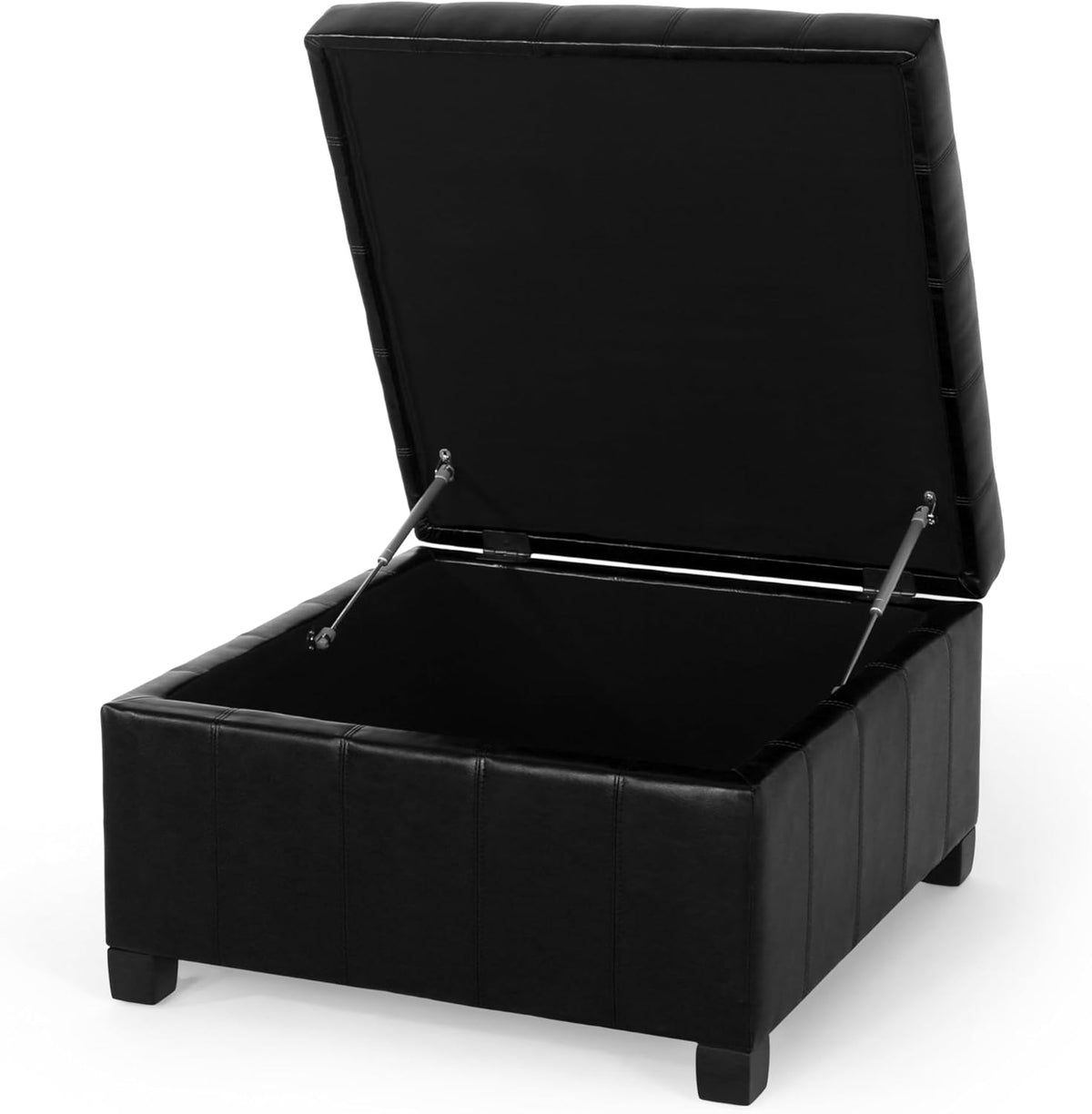 Christopher Knight Home Faux Leather Storage Ottoman Square Ottoman End of Bed Ottoman Cube for