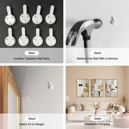 Celestdeco Large Abstract Beige Framed Canvas Wall Art Set, Neutral Textures Wall Decor, Warm