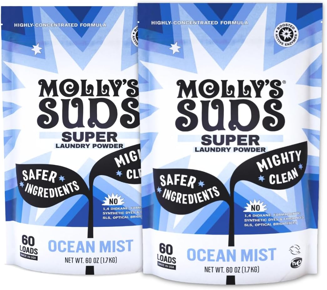 Molly's Suds Super Powder Detergent | Extra Strength Laundry Soap, Stain Fighting | Sensitive Skin