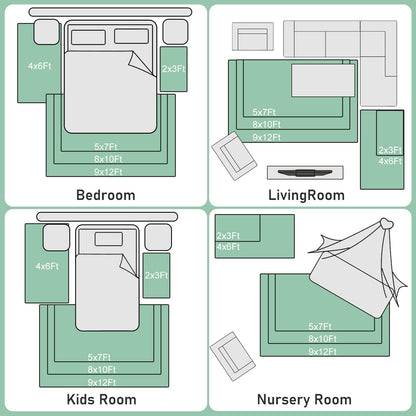 Rezutan Modern Shaggy Area Rug - Super Soft Fluffy Non-Slip Living Room Bedroom Rug for Kids