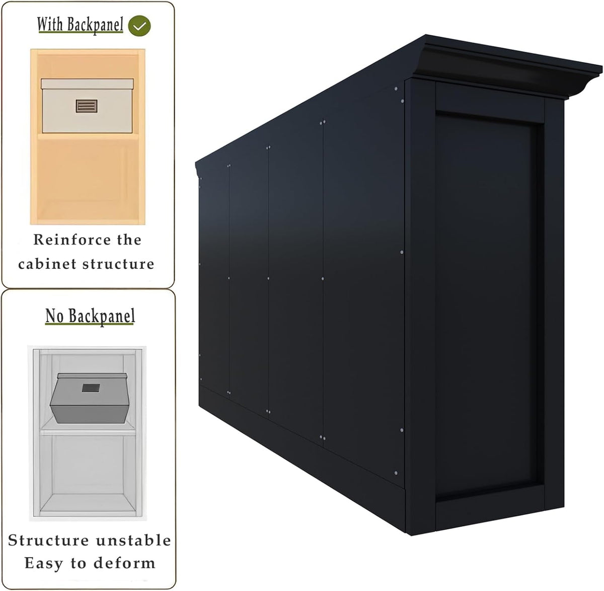 Cube Shelf Bookcase with Base - Wooden 2 Tiers Floor Standing Low Storage Cabinet for Home and