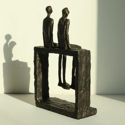 Lukitas Abstract Couple Statue Home Decor - Handcrafted Decorative Ornament for Living Room Office