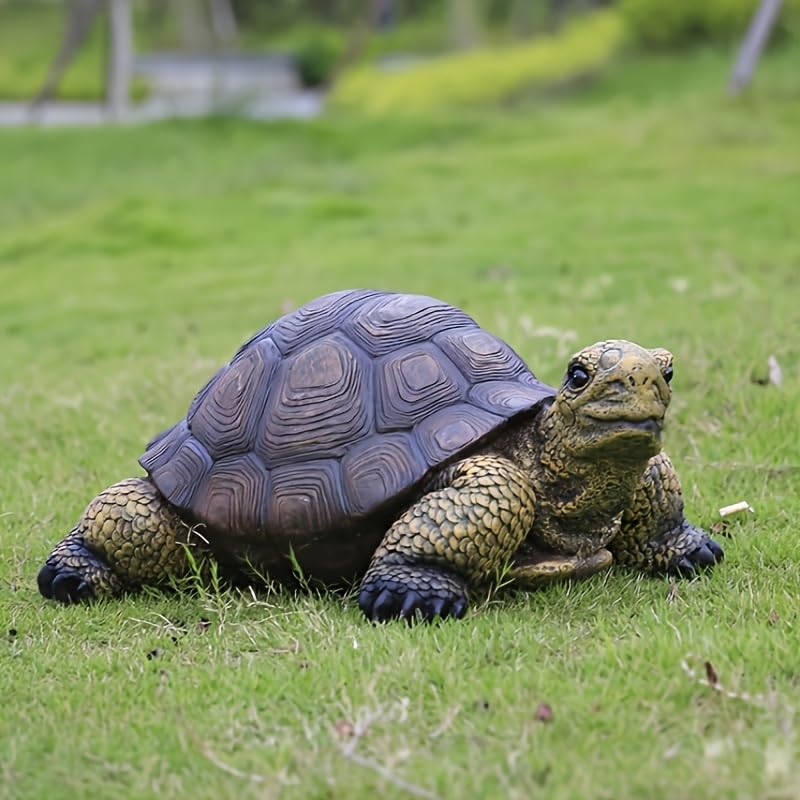 Weather-Resistant Resin Turtle Statue Decoration, Exquisite Handicraft, Artistic Simulation Animal