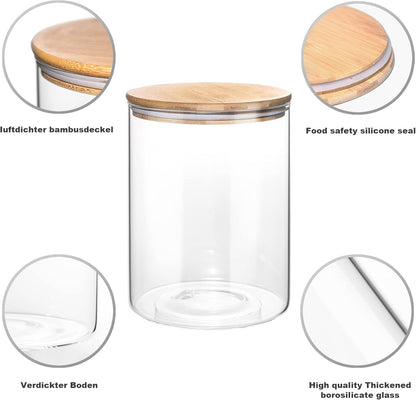 YUNCANG Glass Storage Jars,2 PACK -108oz/3200ml Clear Glass Food Storage Containers with Airtight