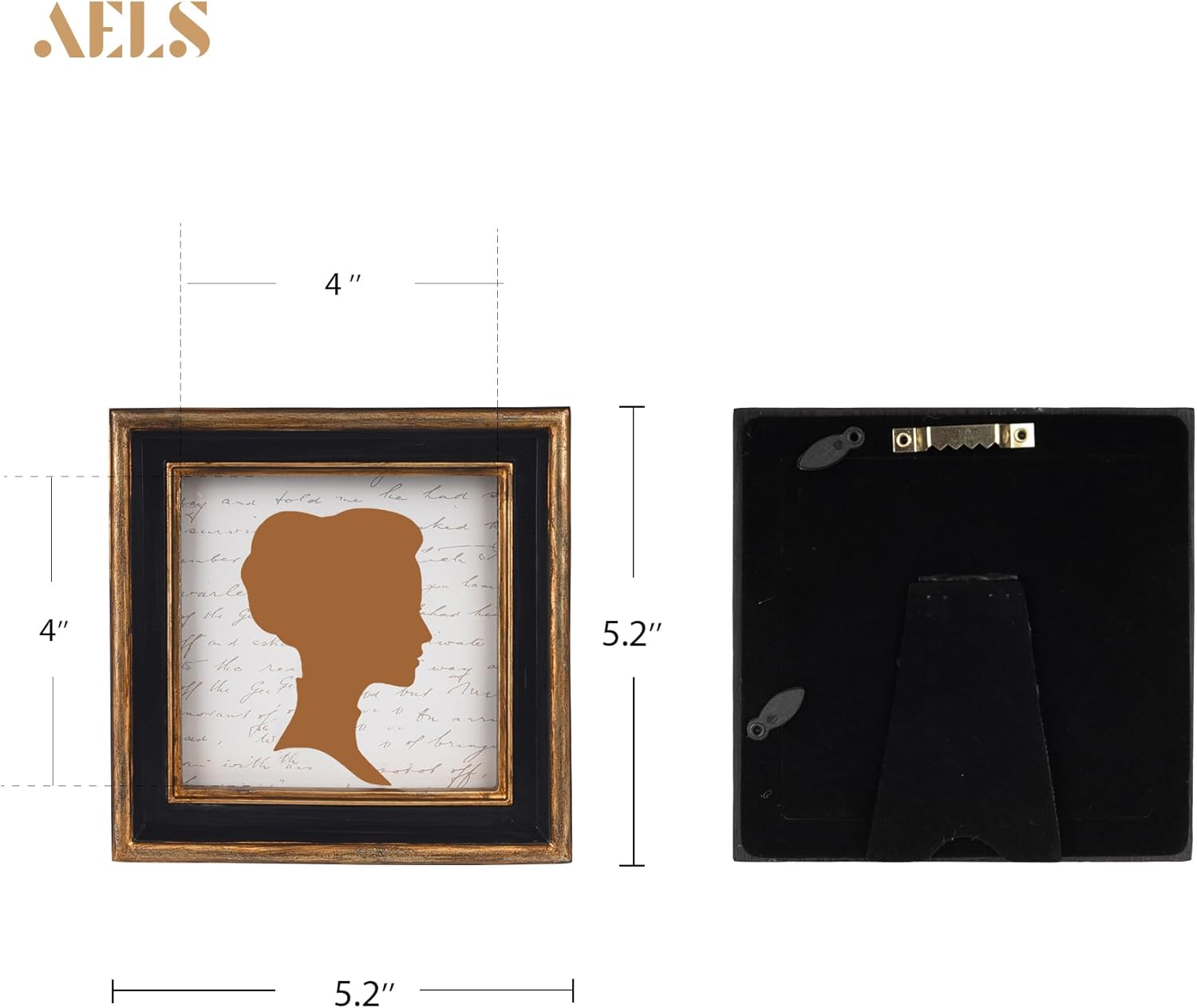 AELS 4x4 Inch Vintage Picture Frame, Elegant Luxury Antique Photo Frames with Glass Front, Photo