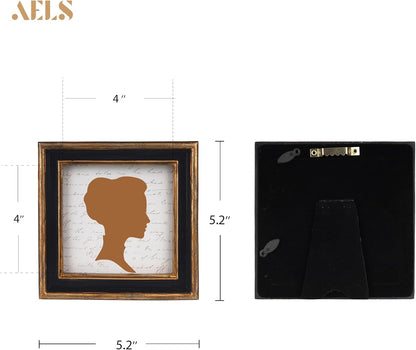 AELS 4x4 Inch Vintage Picture Frame, Elegant Luxury Antique Photo Frames with Glass Front, Photo