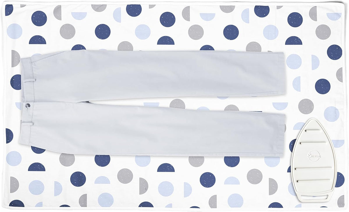 Encasa XO Ironing Mat/Pad (Large 48"x28") with 3mm Padding & Silicone Iron Rest for Steam Pressing