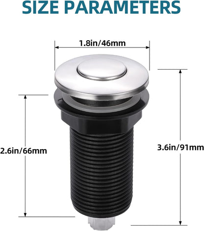 RQYEKDO Garbage Disposal Air Switch Kitchen Sink Top Long Stainless Steel Brushed Nickel Long 2.5"