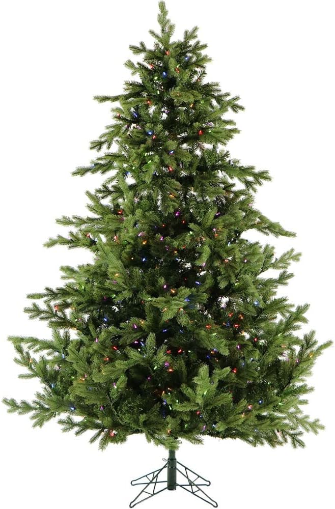 Fraser Hill Farm 6.5-Ft. Foxtail Pine Artificial Christmas Tree with Dual Multicolor & Warm White
