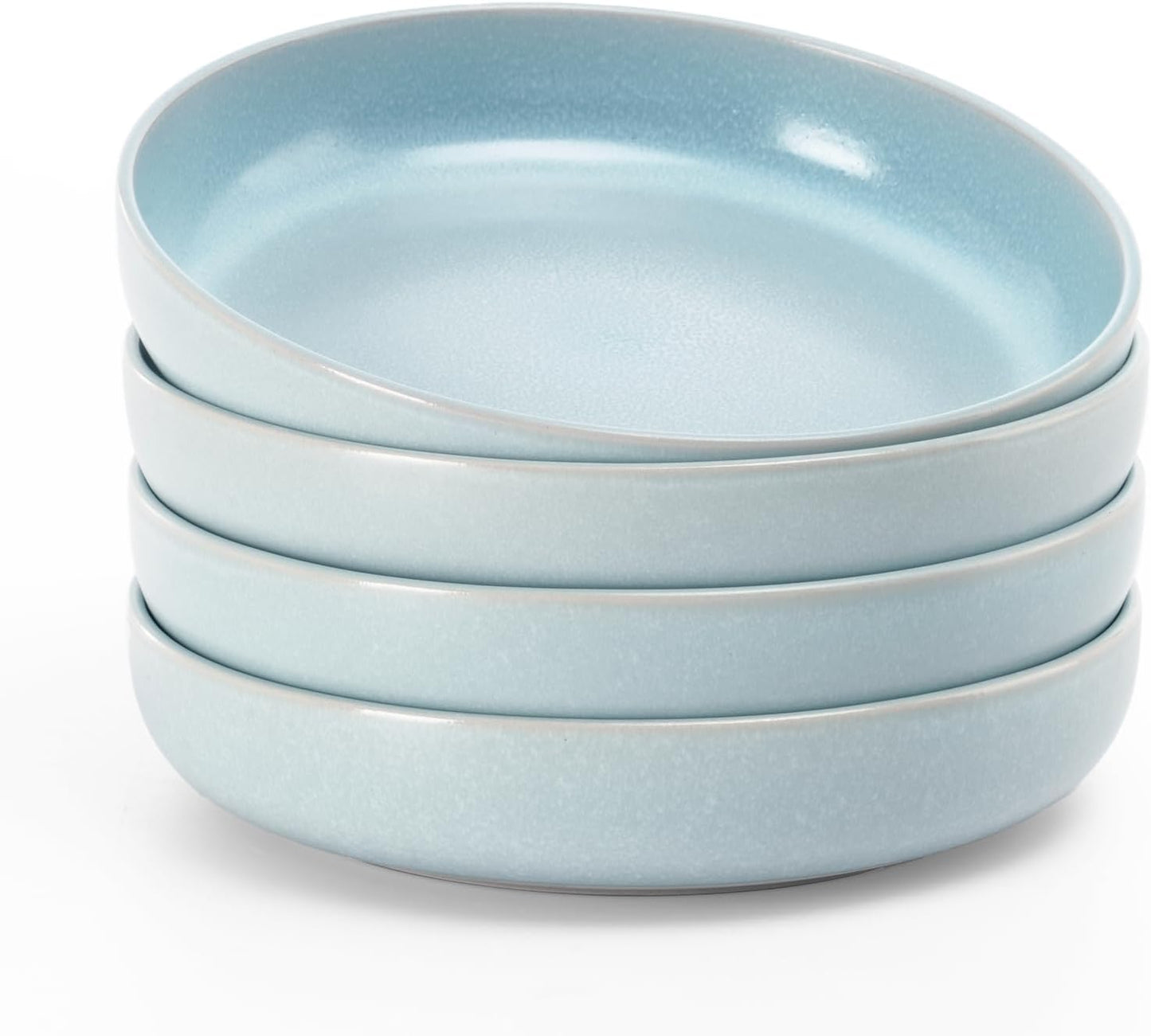 famiware Milkyway Pasta Bowls Set of 4, 8.5" Large Salad Bowls, Double Reactive Glaze, Sturdy &
