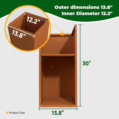 Corten Steel Metallic Heavy Planter for Outdoor Plants 14"x14"x30" Metal Planter Spliced Flower Pot