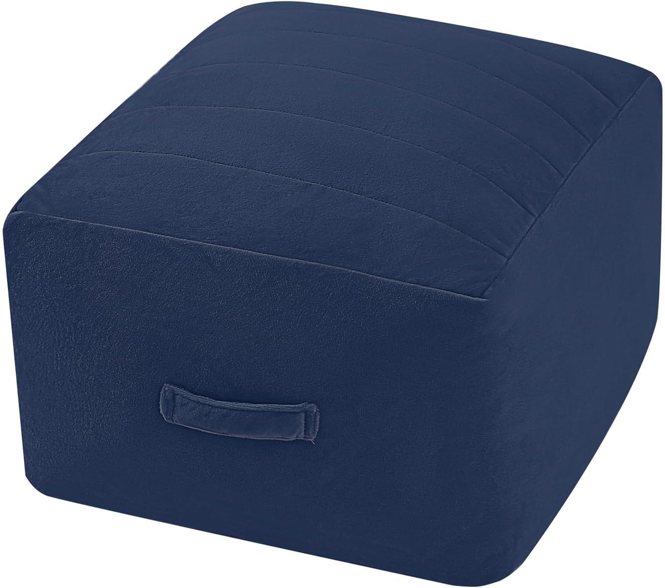 MeMoreCool Square Stuffed Pouf Ottoman Foot Rest, Floor Pouf Foot Stool with Foam Chunk Filling
